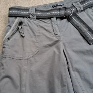 Dalia Collection Gray Modern Fit Trousers, 100% Cotton, Size 10